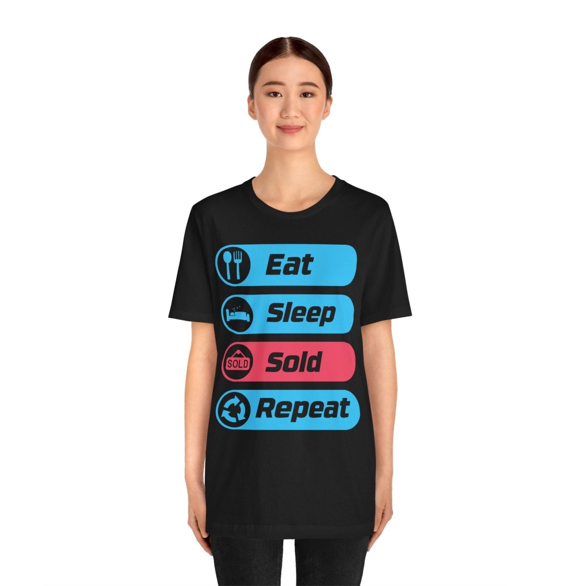 Eat Sleep Sold Repeat Unisex Jersey Short Sleeve Tee - T-Shirt | ShirtyAgents