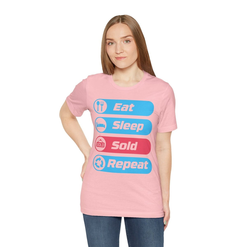 Eat Sleep Sold Repeat Unisex Jersey Short Sleeve Tee - T-Shirt | ShirtyAgents