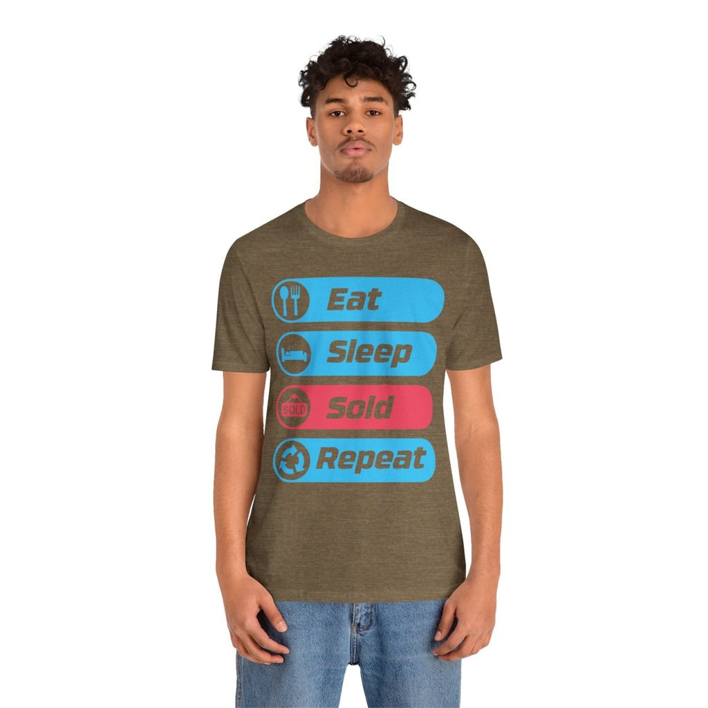 Eat Sleep Sold Repeat Unisex Jersey Short Sleeve Tee - T-Shirt | ShirtyAgents