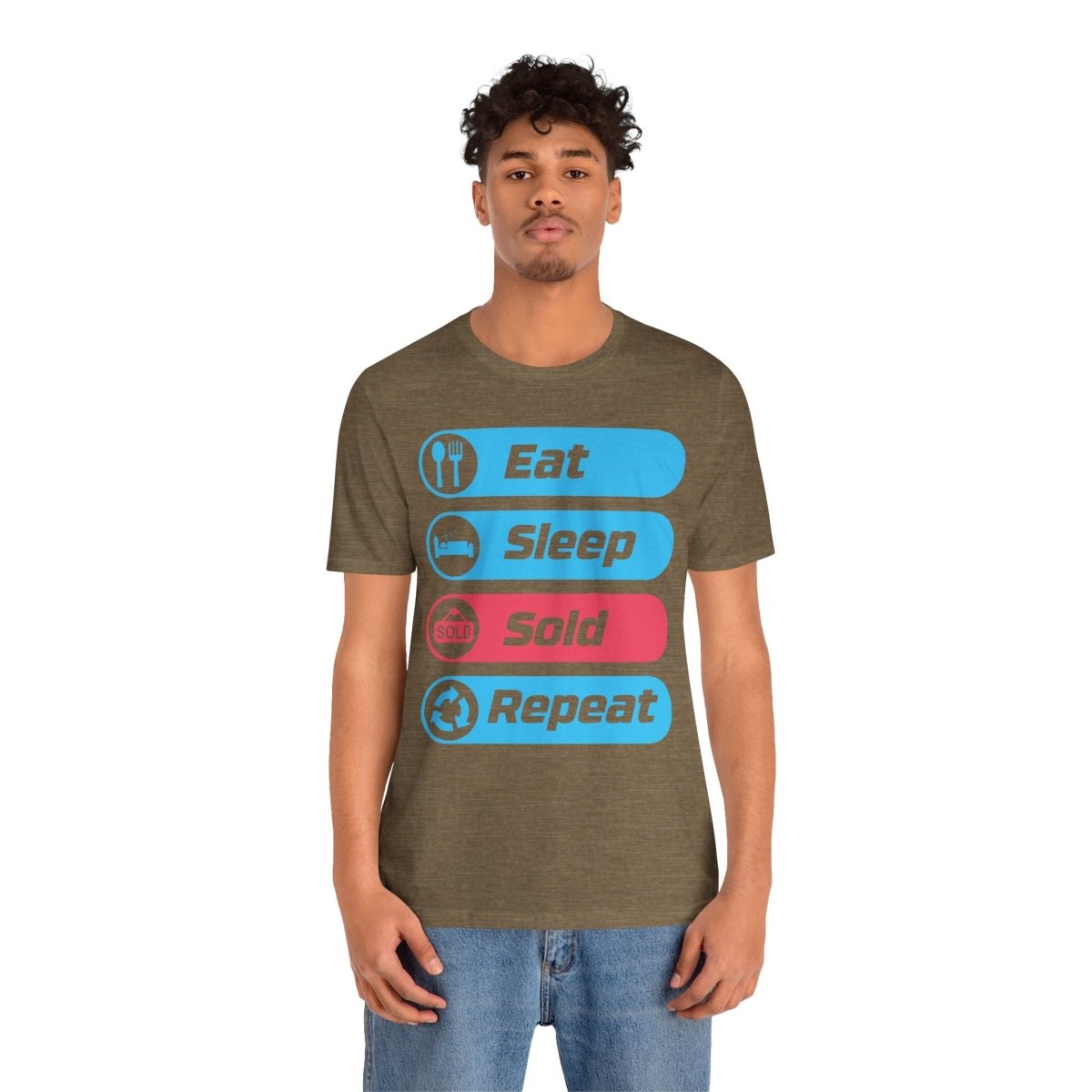 Eat Sleep Sold Repeat Unisex Jersey Short Sleeve Tee - T-Shirt | ShirtyAgents