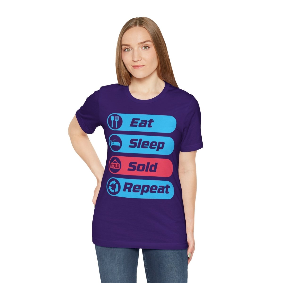 Eat Sleep Sold Repeat Unisex Jersey Short Sleeve Tee - T-Shirt | ShirtyAgents