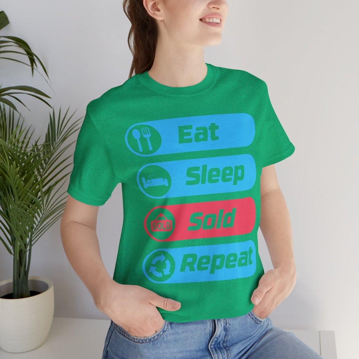Eat Sleep Sold Repeat Unisex Jersey Short Sleeve Tee - T-Shirt | ShirtyAgents