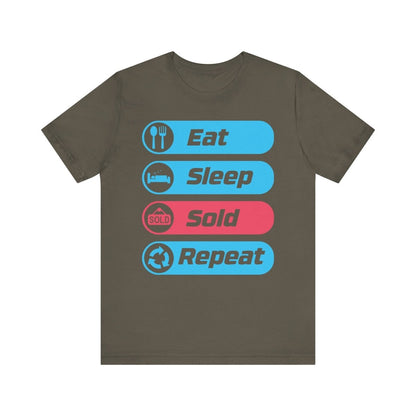 Eat Sleep Sold Repeat Unisex Jersey Short Sleeve Tee - T-Shirt | ShirtyAgents