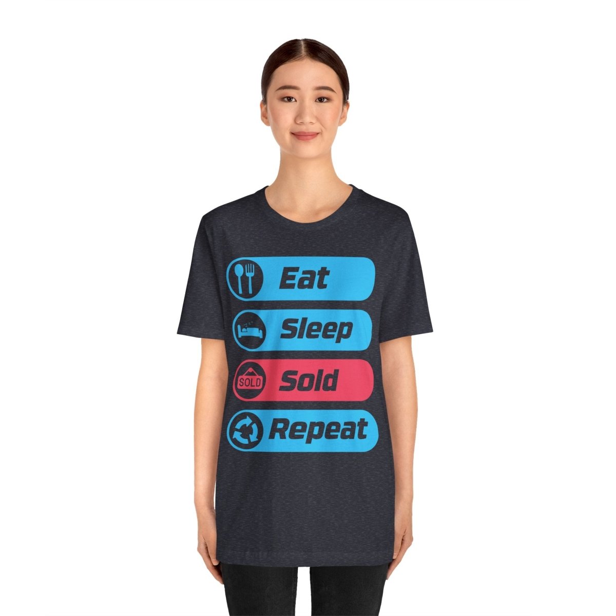 Eat Sleep Sold Repeat Unisex Jersey Short Sleeve Tee - T-Shirt | ShirtyAgents