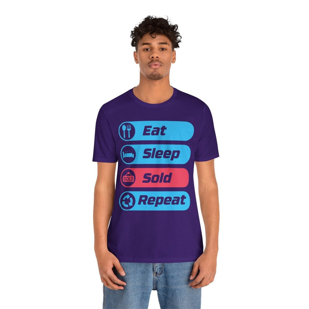 Eat Sleep Sold Repeat Unisex Jersey Short Sleeve Tee - T-Shirt | ShirtyAgents
