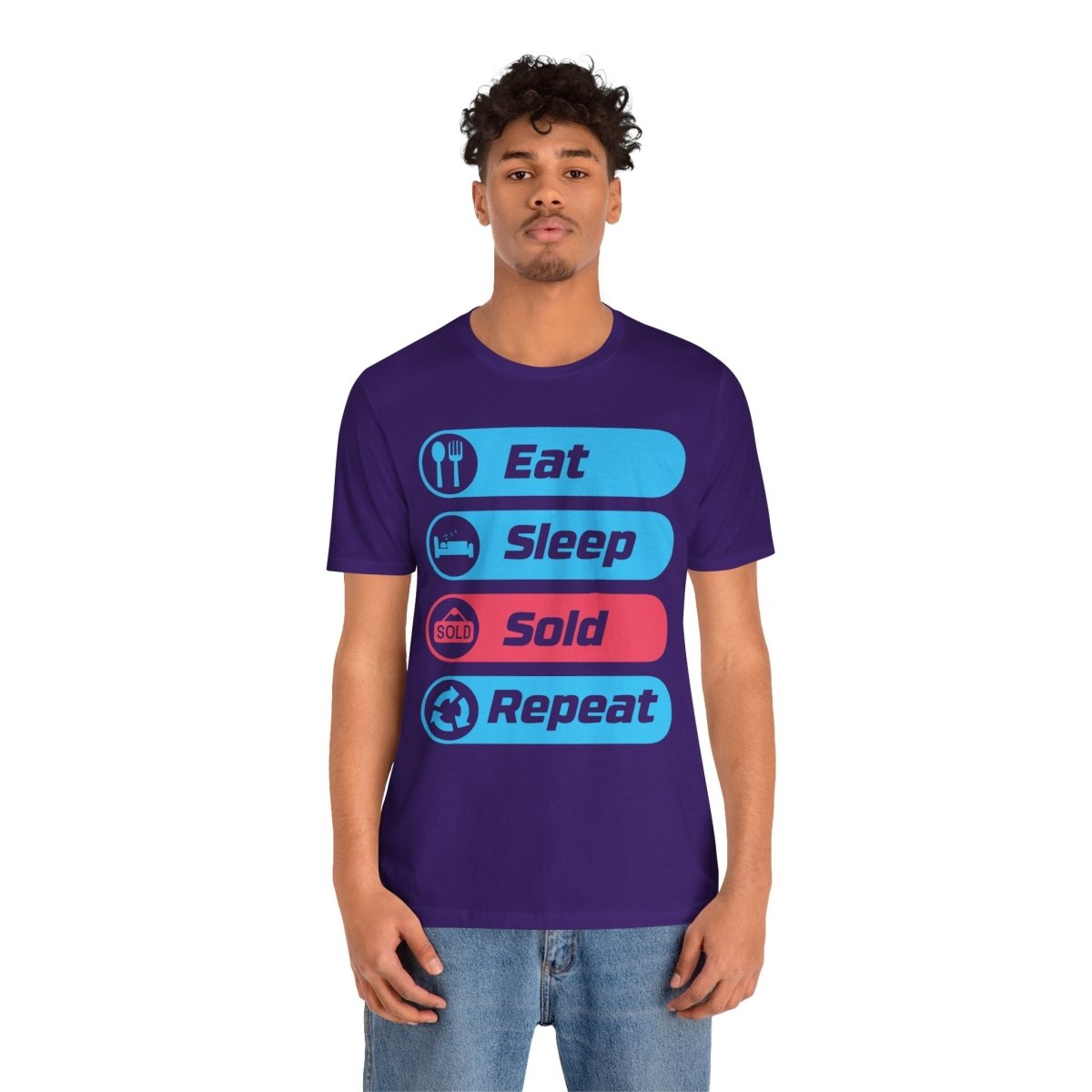 Eat Sleep Sold Repeat Unisex Jersey Short Sleeve Tee - T-Shirt | ShirtyAgents