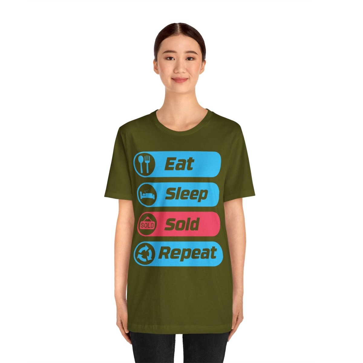 Eat Sleep Sold Repeat Unisex Jersey Short Sleeve Tee - T-Shirt | ShirtyAgents