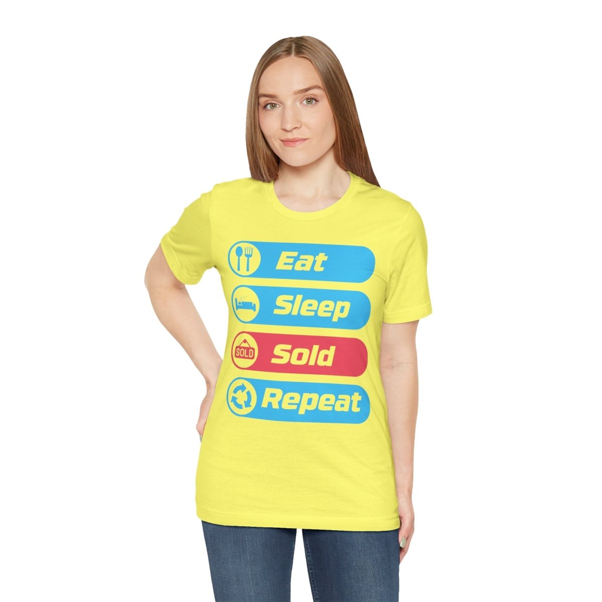Eat Sleep Sold Repeat Unisex Jersey Short Sleeve Tee - T-Shirt | ShirtyAgents