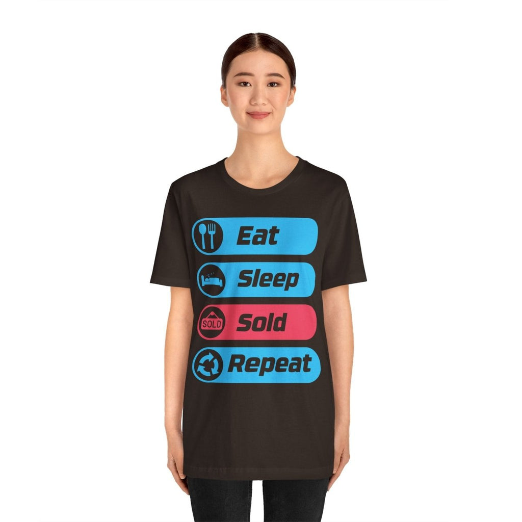 Eat Sleep Sold Repeat Unisex Jersey Short Sleeve Tee - T-Shirt | ShirtyAgents