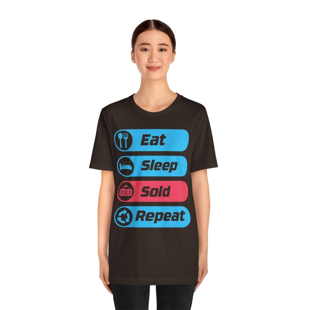 Eat Sleep Sold Repeat Unisex Jersey Short Sleeve Tee - T-Shirt | ShirtyAgents
