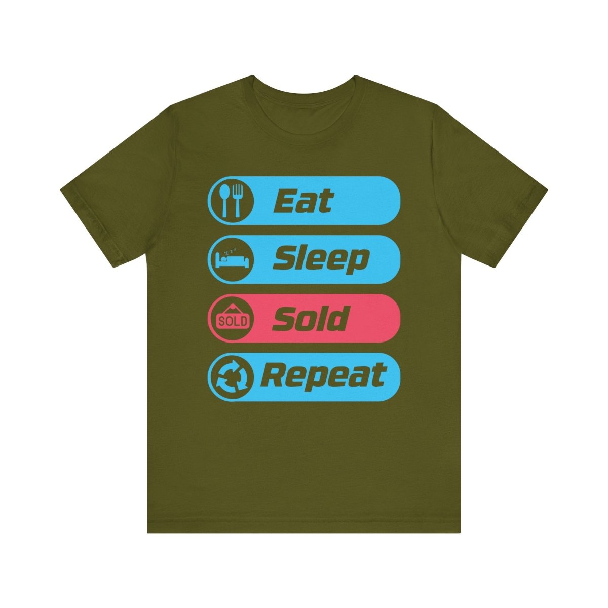 Eat Sleep Sold Repeat Unisex Jersey Short Sleeve Tee - T-Shirt | ShirtyAgents