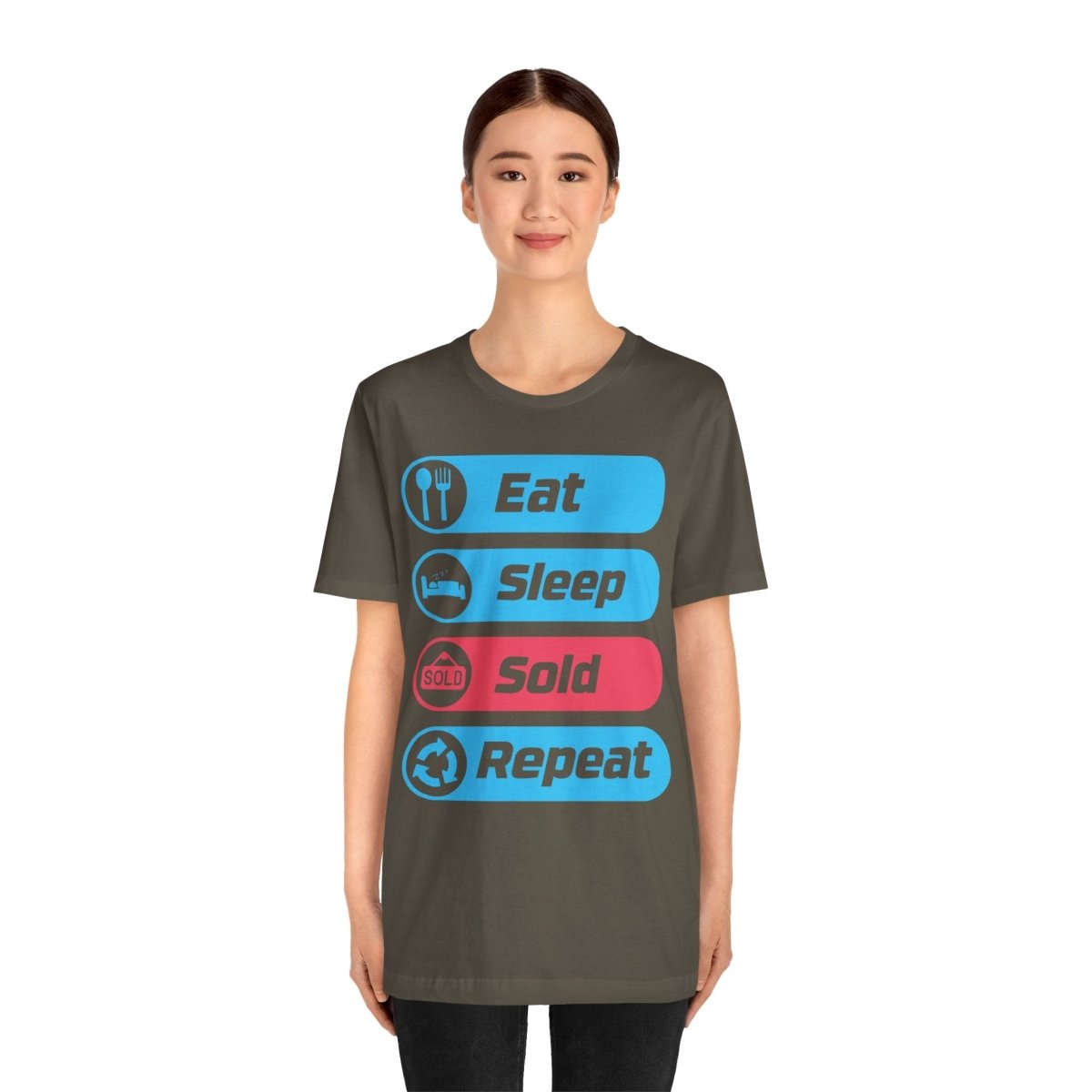 Eat Sleep Sold Repeat Unisex Jersey Short Sleeve Tee - T-Shirt | ShirtyAgents