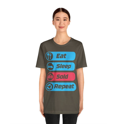 Eat Sleep Sold Repeat Unisex Jersey Short Sleeve Tee - T-Shirt | ShirtyAgents