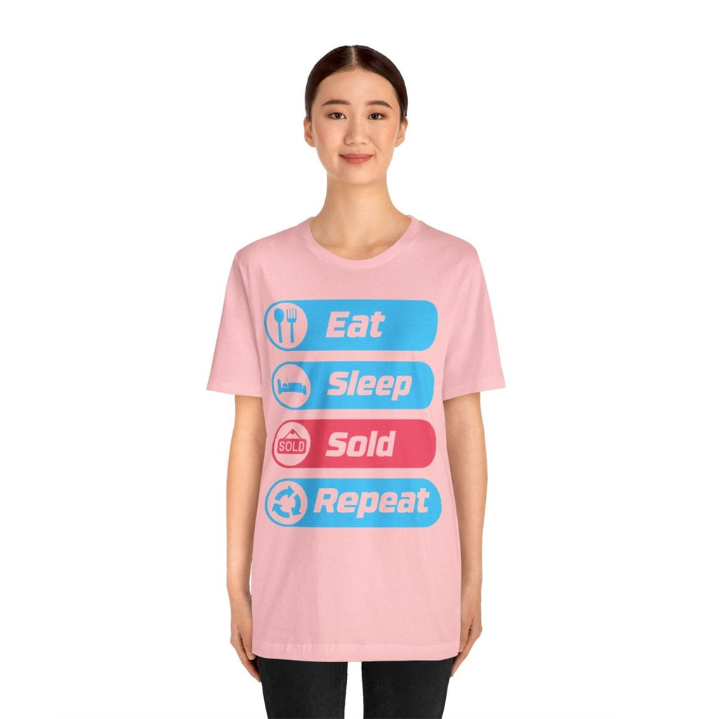 Eat Sleep Sold Repeat Unisex Jersey Short Sleeve Tee - T-Shirt | ShirtyAgents