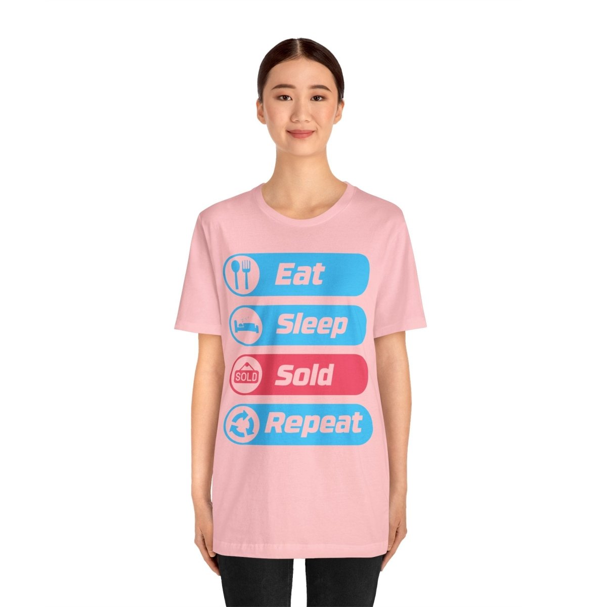 Eat Sleep Sold Repeat Unisex Jersey Short Sleeve Tee - T-Shirt | ShirtyAgents
