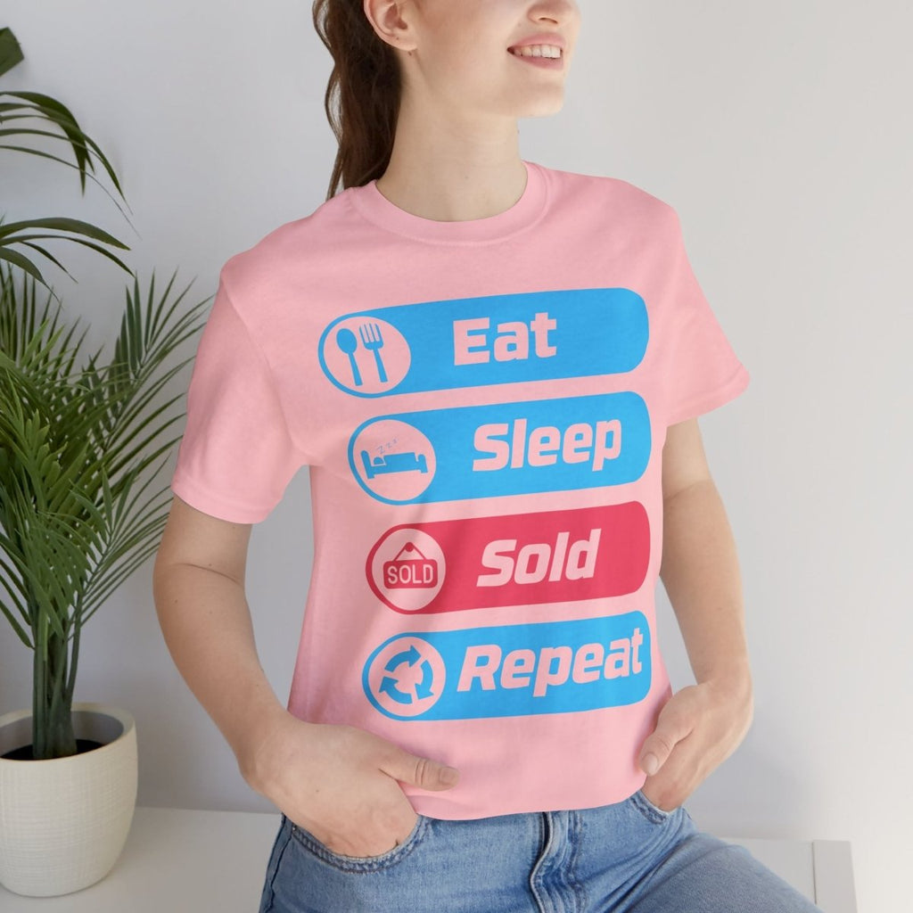 Eat Sleep Sold Repeat Unisex Jersey Short Sleeve Tee - T-Shirt | ShirtyAgents