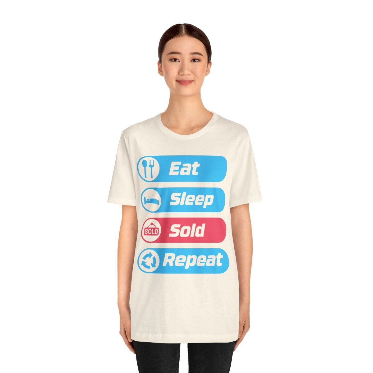 Eat Sleep Sold Repeat Unisex Jersey Short Sleeve Tee - T-Shirt | ShirtyAgents