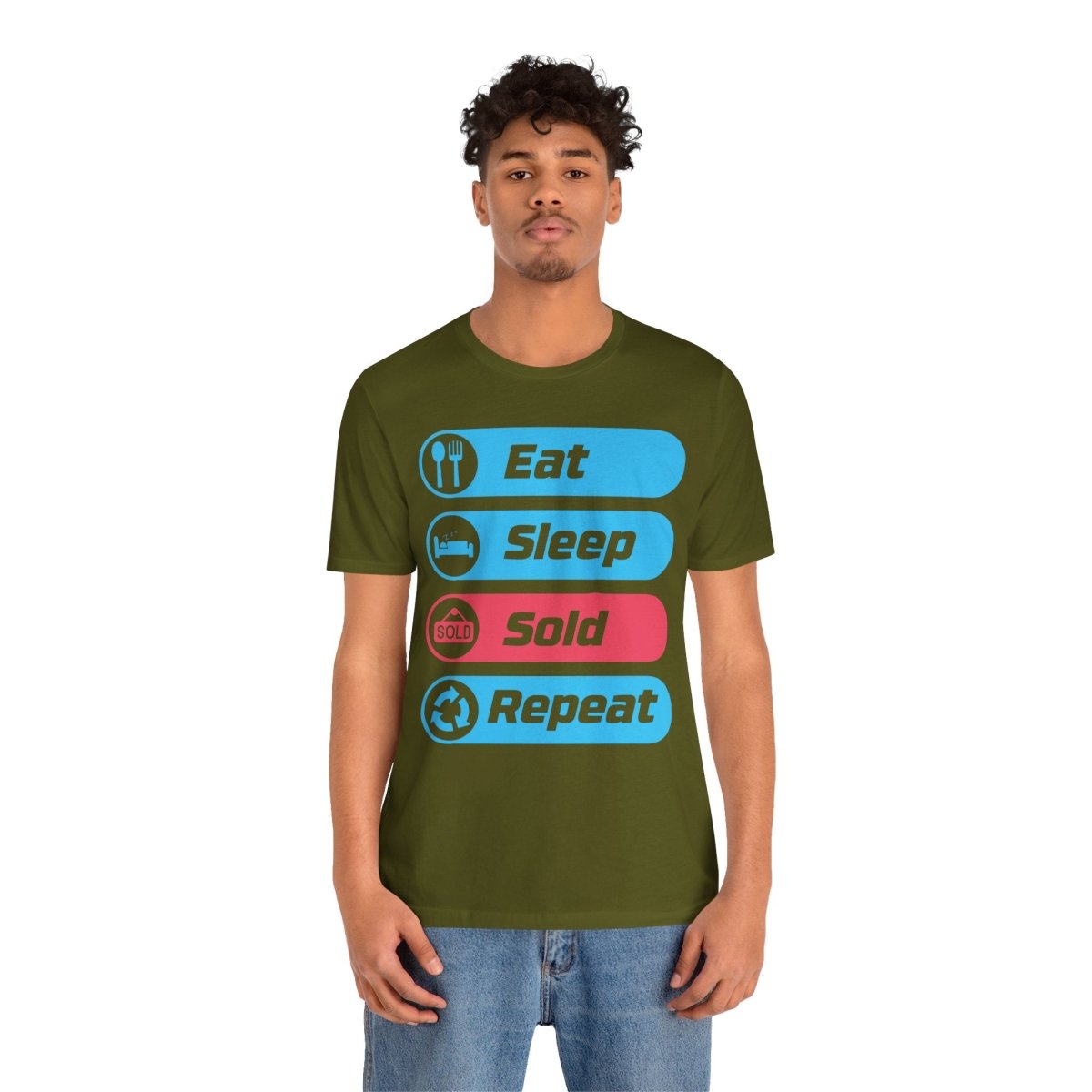 Eat Sleep Sold Repeat Unisex Jersey Short Sleeve Tee - T-Shirt | ShirtyAgents