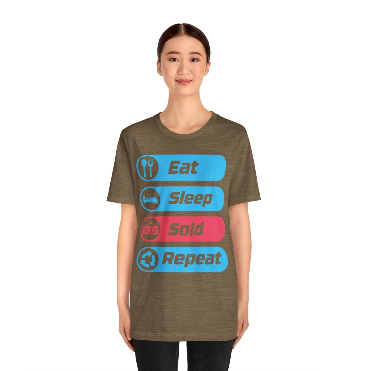Eat Sleep Sold Repeat Unisex Jersey Short Sleeve Tee - T-Shirt | ShirtyAgents