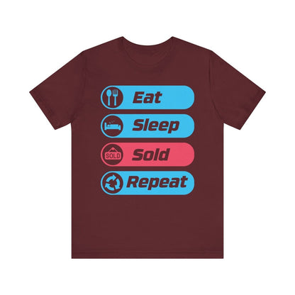 Eat Sleep Sold Repeat Unisex Jersey Short Sleeve Tee - T-Shirt | ShirtyAgents