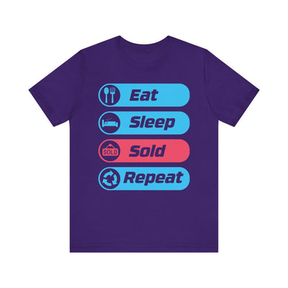 Eat Sleep Sold Repeat Unisex Jersey Short Sleeve Tee - T-Shirt | ShirtyAgents