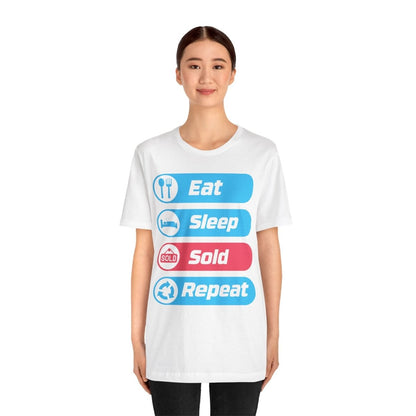 Eat Sleep Sold Repeat Unisex Jersey Short Sleeve Tee - T-Shirt | ShirtyAgents
