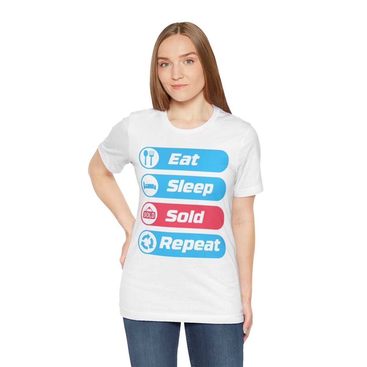 Eat Sleep Sold Repeat Unisex Jersey Short Sleeve Tee - T-Shirt | ShirtyAgents
