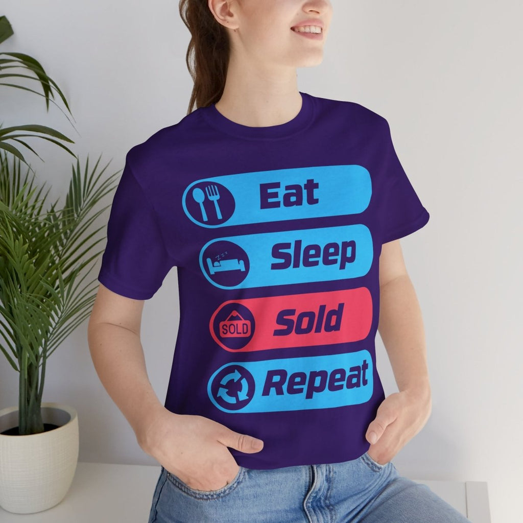 Eat Sleep Sold Repeat Unisex Jersey Short Sleeve Tee - T-Shirt | ShirtyAgents
