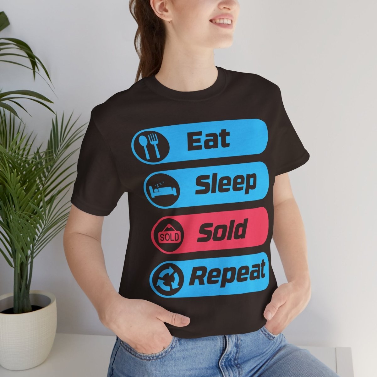 Eat Sleep Sold Repeat Unisex Jersey Short Sleeve Tee - T-Shirt | ShirtyAgents