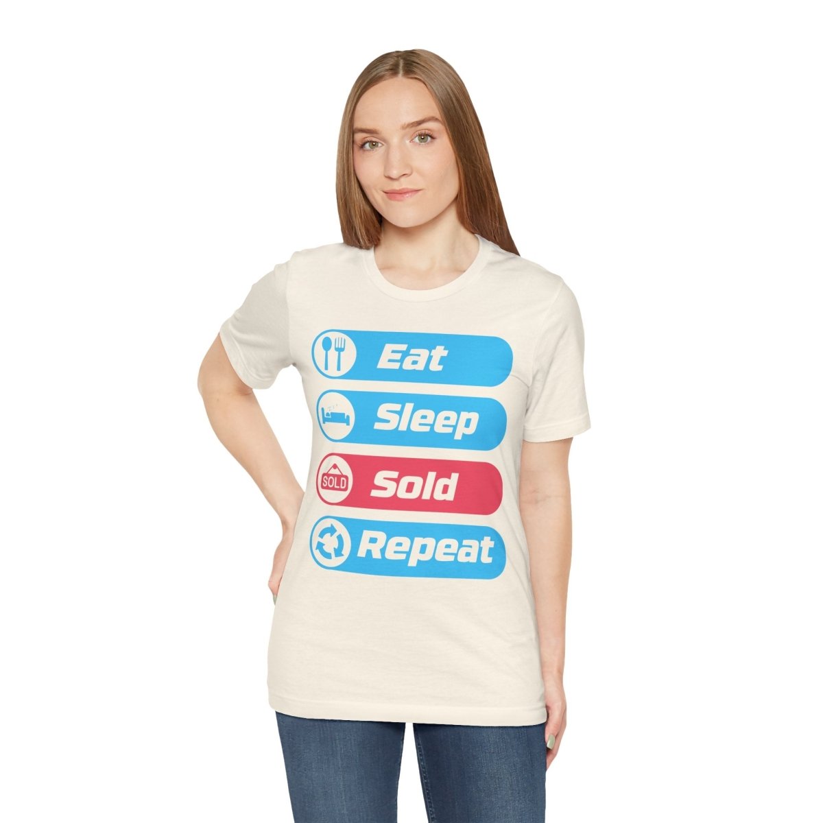 Eat Sleep Sold Repeat Unisex Jersey Short Sleeve Tee - T-Shirt | ShirtyAgents