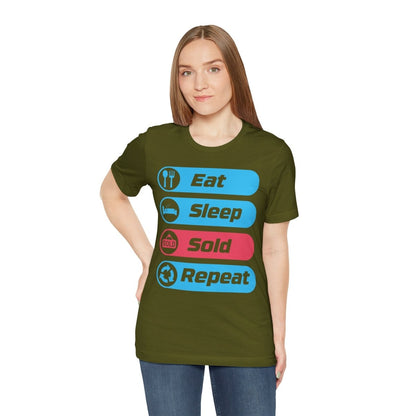 Eat Sleep Sold Repeat Unisex Jersey Short Sleeve Tee - T-Shirt | ShirtyAgents