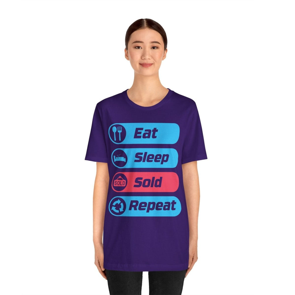 Eat Sleep Sold Repeat Unisex Jersey Short Sleeve Tee - T-Shirt | ShirtyAgents