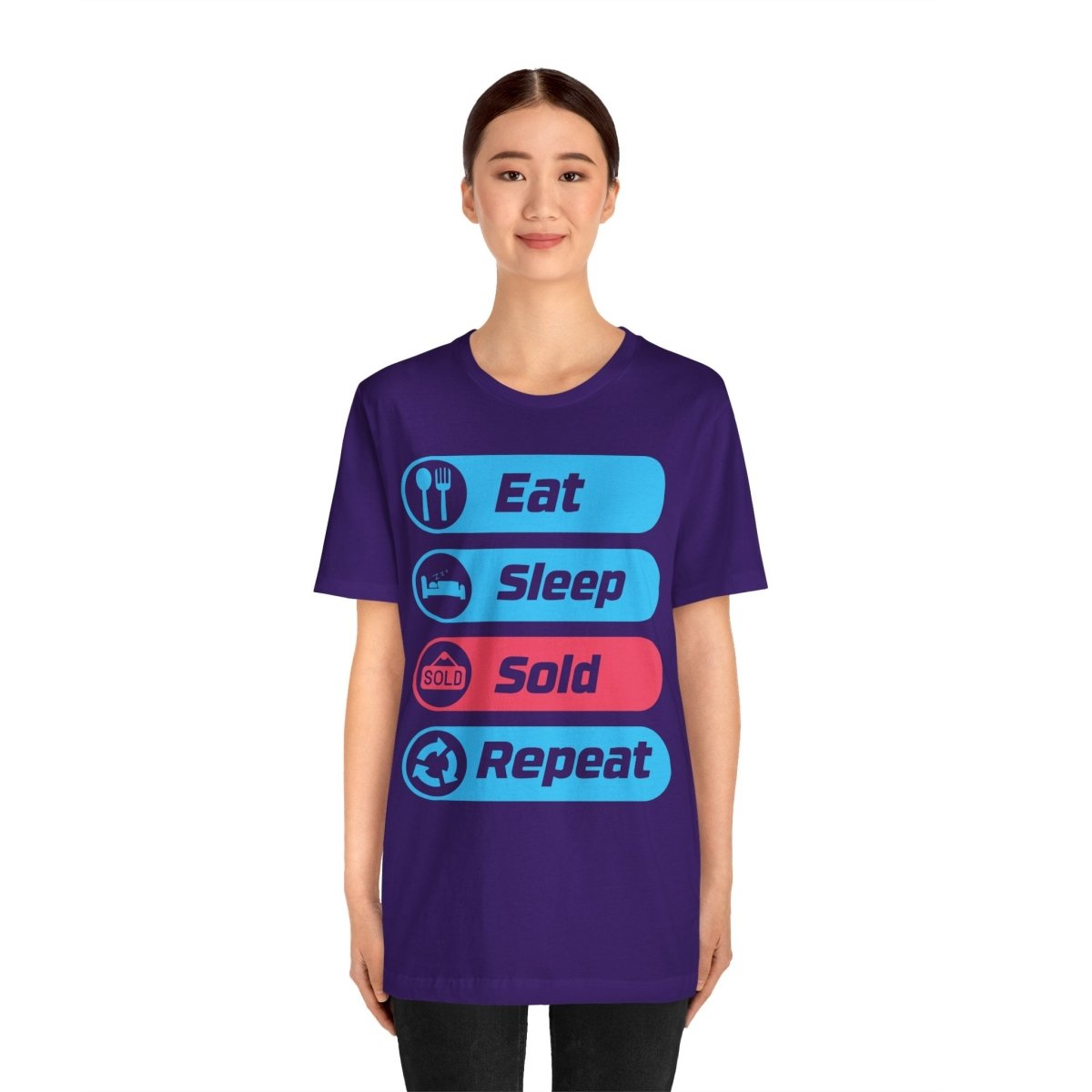Eat Sleep Sold Repeat Unisex Jersey Short Sleeve Tee - T-Shirt | ShirtyAgents