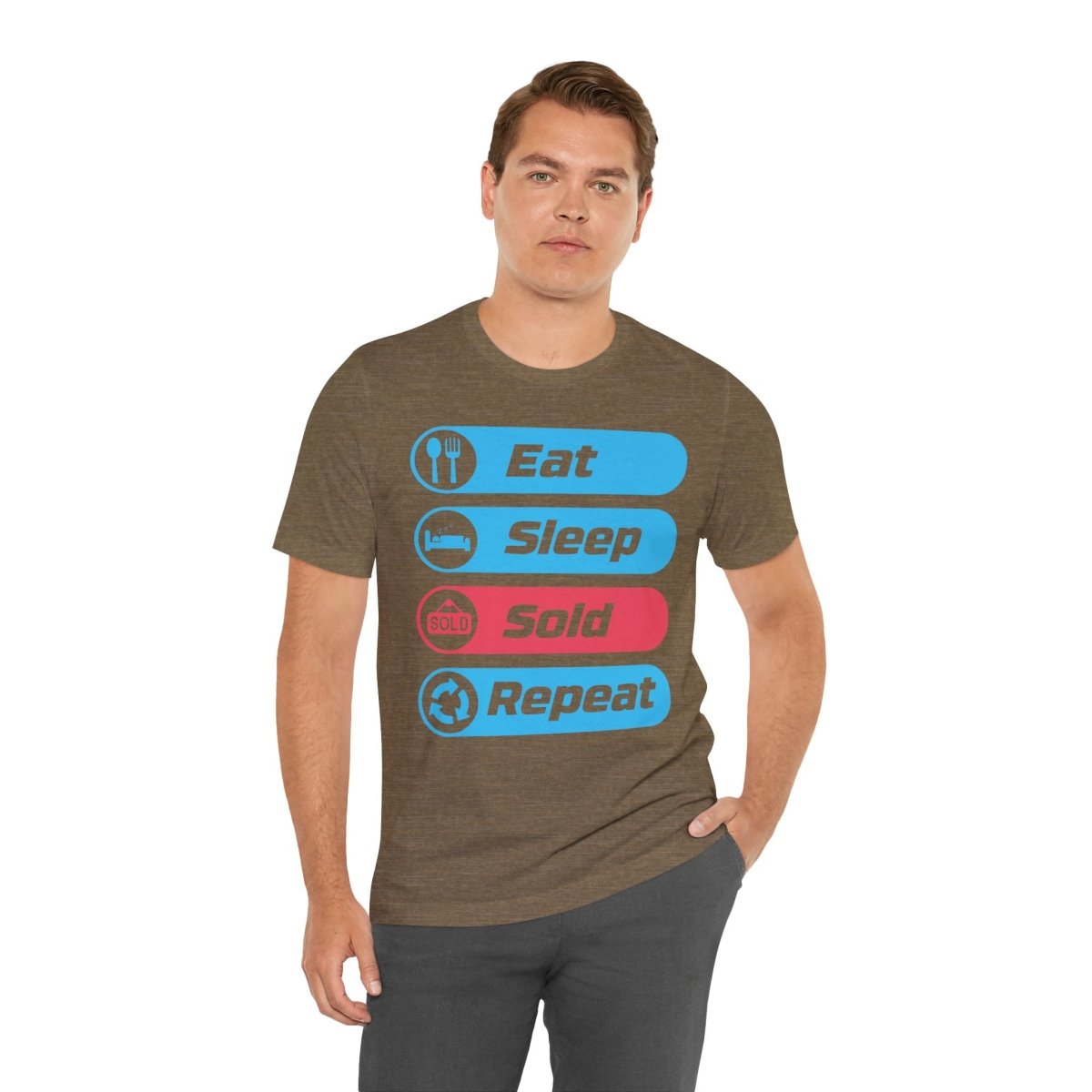 Eat Sleep Sold Repeat Unisex Jersey Short Sleeve Tee - T-Shirt | ShirtyAgents