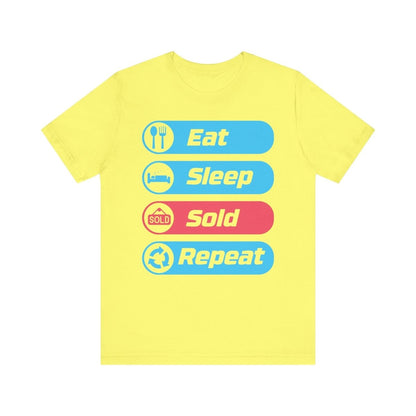 Eat Sleep Sold Repeat Unisex Jersey Short Sleeve Tee - T-Shirt | ShirtyAgents
