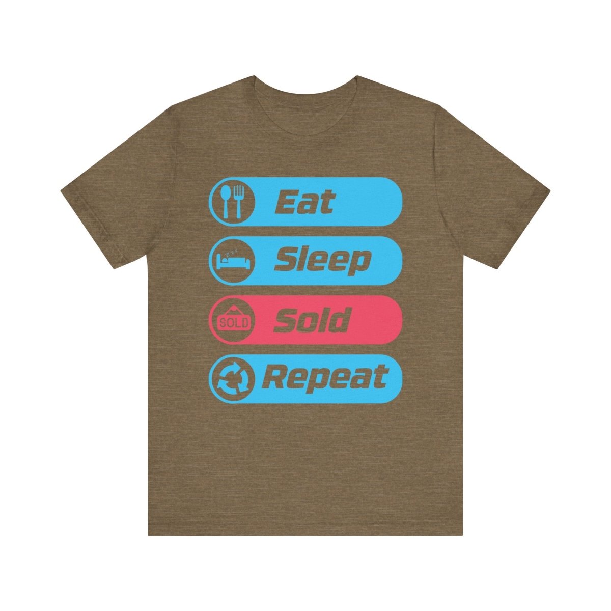 Eat Sleep Sold Repeat Unisex Jersey Short Sleeve Tee - T-Shirt | ShirtyAgents