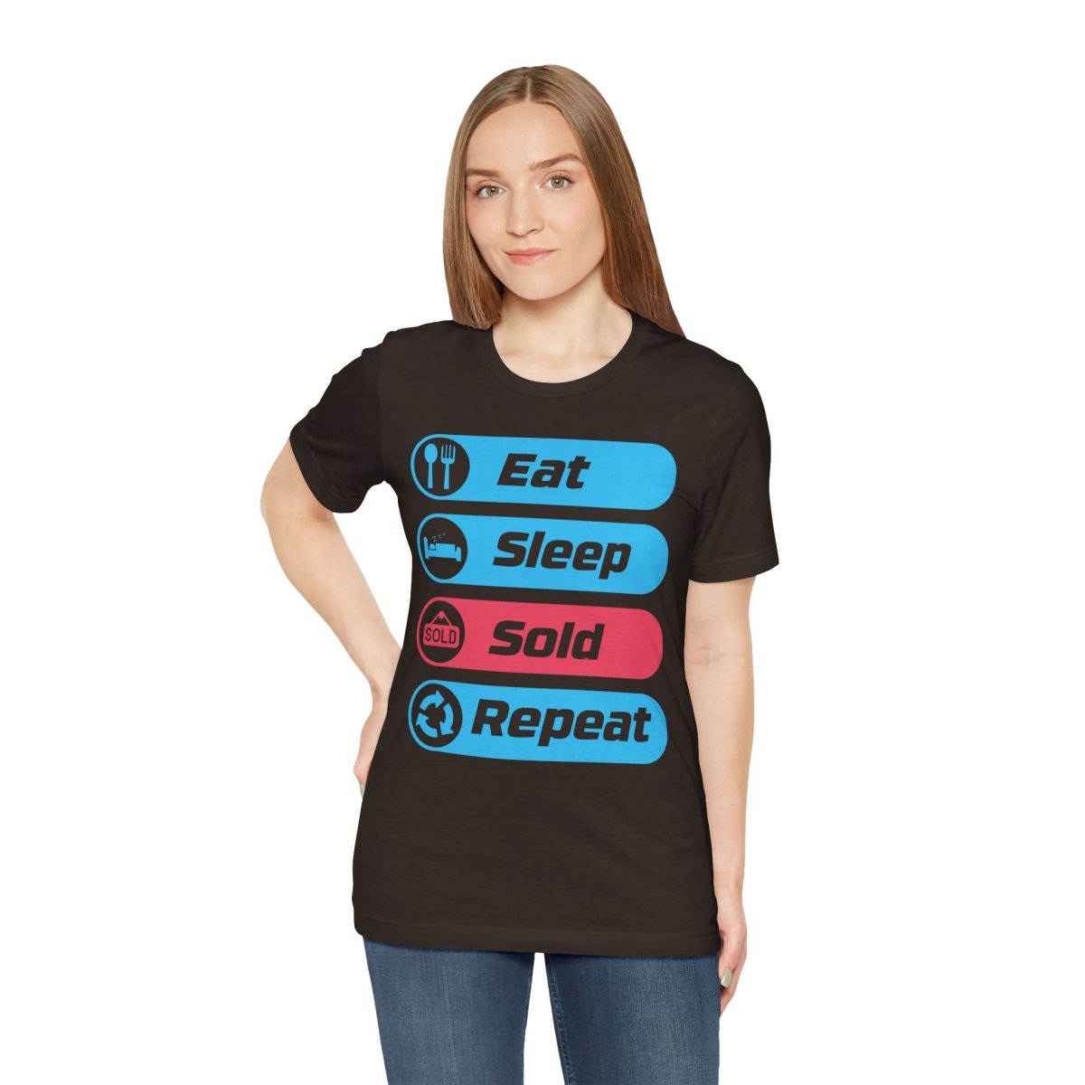 Eat Sleep Sold Repeat Unisex Jersey Short Sleeve Tee - T-Shirt | ShirtyAgents