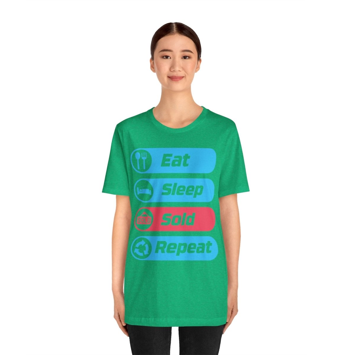 Eat Sleep Sold Repeat Unisex Jersey Short Sleeve Tee - T-Shirt | ShirtyAgents