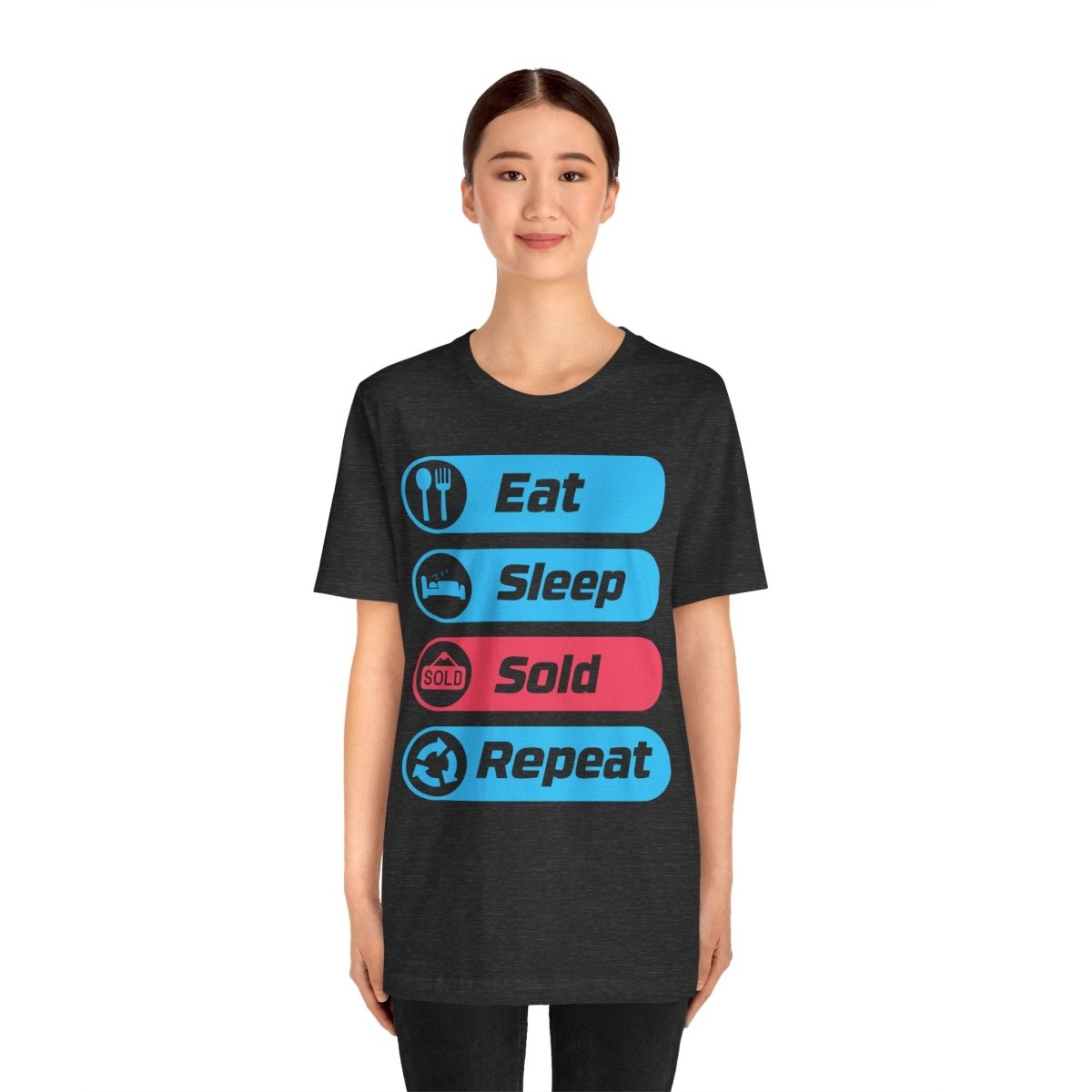 Eat Sleep Sold Repeat Unisex Jersey Short Sleeve Tee - T-Shirt | ShirtyAgents
