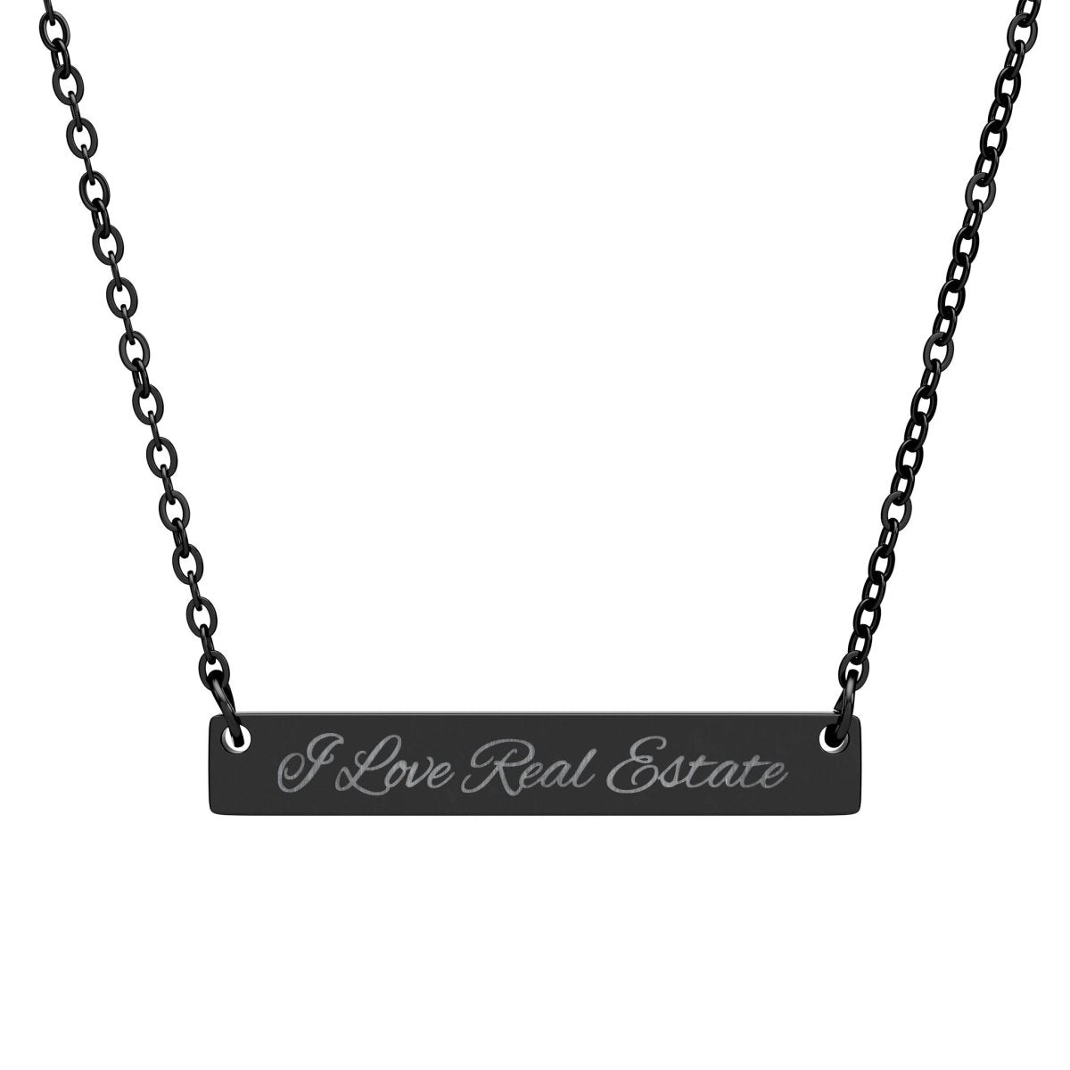 Engravable Horizontal Bar Necklace — Personalized Script Name Plate - Accessories | ShirtyAgents