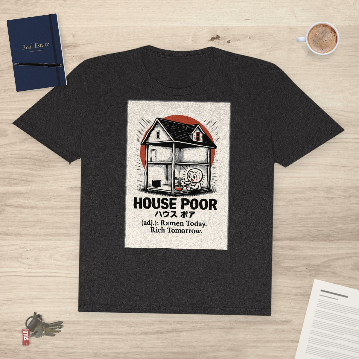 House Poor Ramen Manga | Classic Tee - T-Shirt | ShirtyAgents