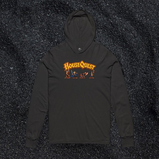 HouseQuest Pixel Hooded Long Sleeve Tshirt | @ianofAustin - Long - sleeve | ShirtyAgents