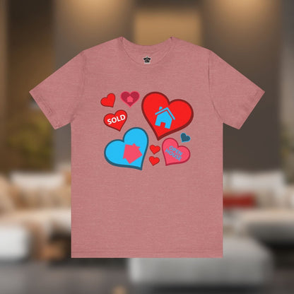 Houses and Hearts – The Realtor’s Passion Tee - T-Shirt | ShirtyAgents