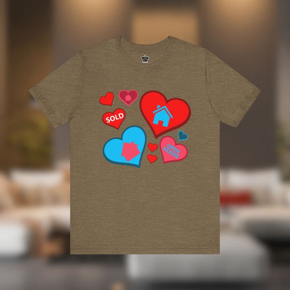 Houses and Hearts – The Realtor’s Passion Tee - T-Shirt | ShirtyAgents