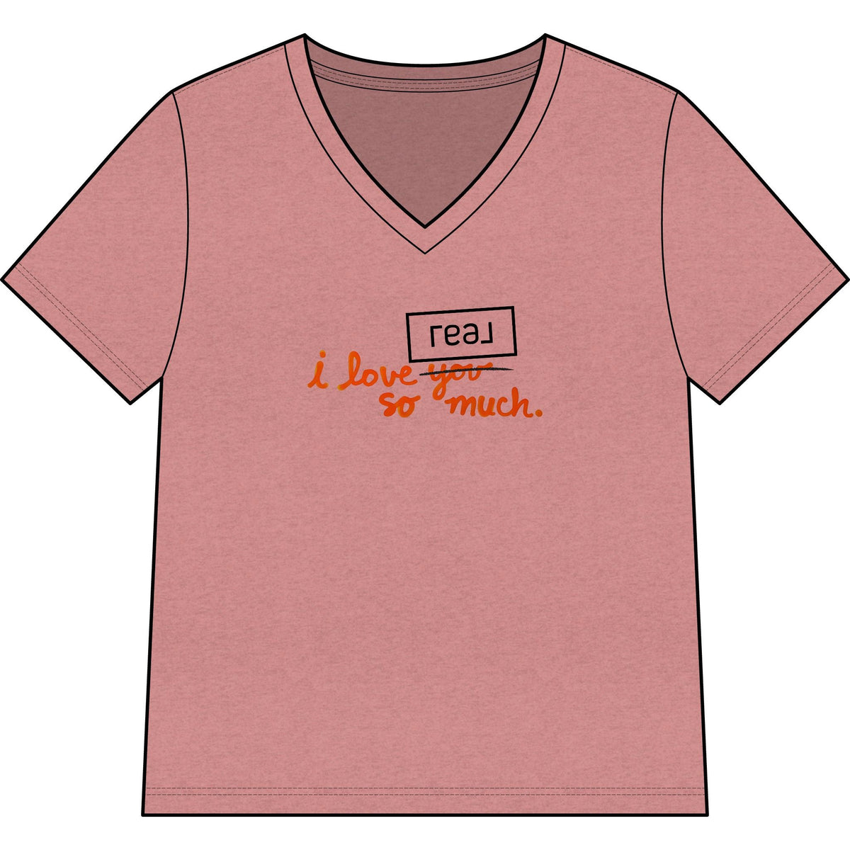 I Love REAL Broker So Much | Relaxed V - Neck Tee - T-Shirt | ShirtyAgents