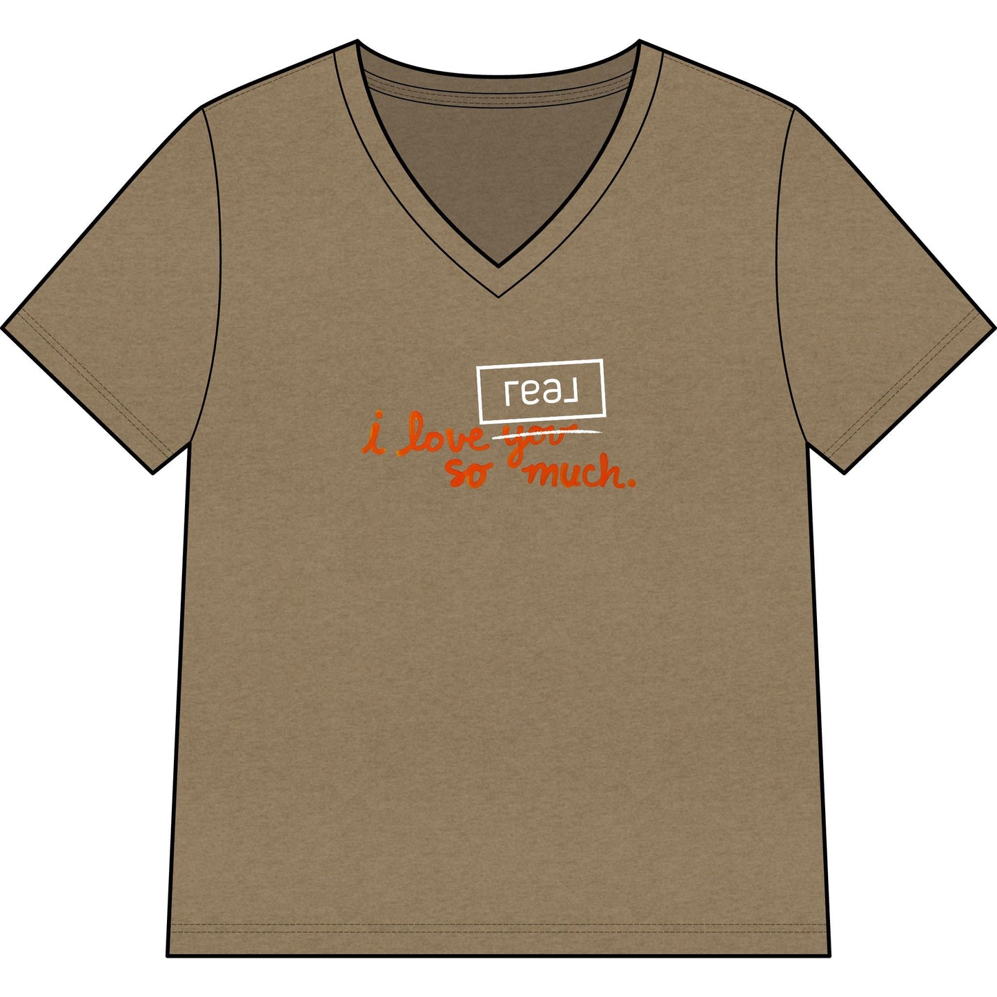 I Love REAL Broker So Much | Relaxed V - Neck Tee - T-Shirt | ShirtyAgents