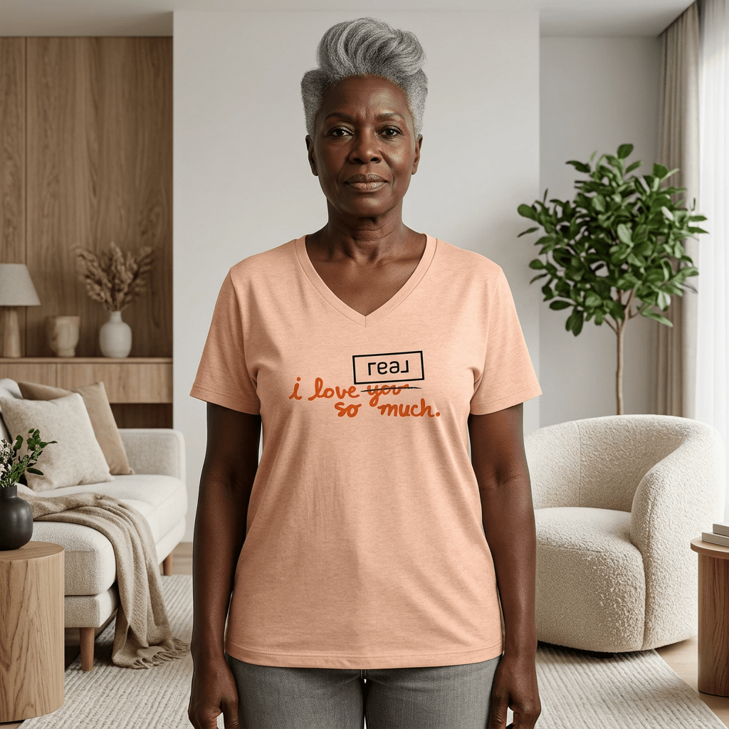 I Love REAL Broker So Much | Relaxed V - Neck Tee - T-Shirt | ShirtyAgents