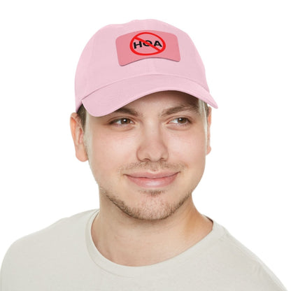 No HOA Hat with Leather Patch - Hats | ShirtyAgents