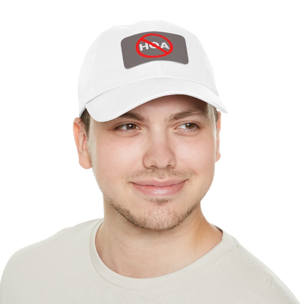 No HOA Hat with Leather Patch - Hats | ShirtyAgents