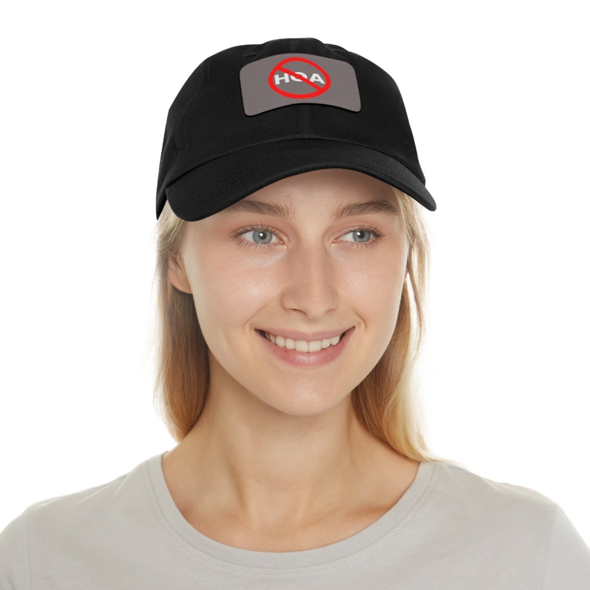 No HOA Hat with Leather Patch - Hats | ShirtyAgents